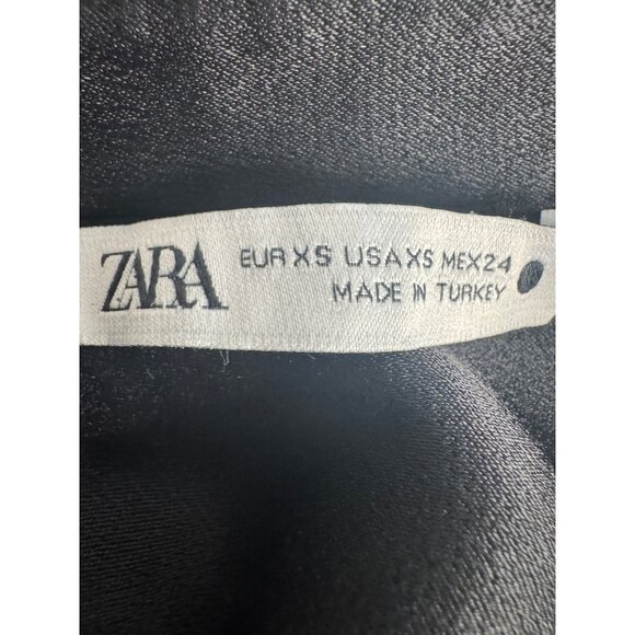 2/$30 Zara XS Black Satin Button-Up Blouse - Picture 3 of 12